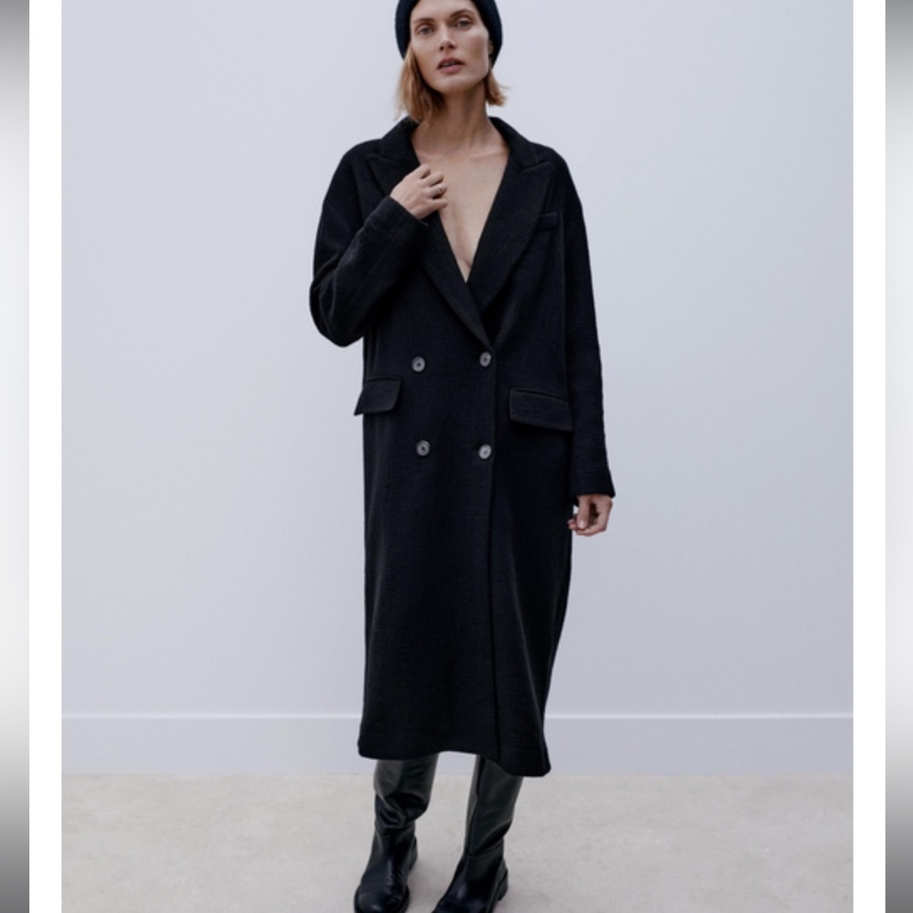 Zara Wool Blend Lightweight Blazer Coat M